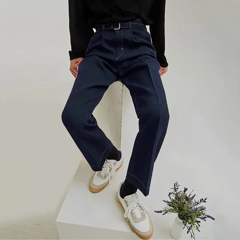 Contrast Stitch Elegance Trousers
