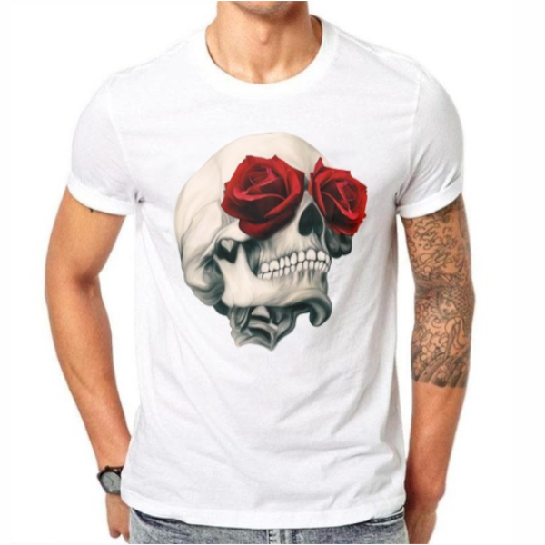 Rose-Eyed Skull T-Shirt