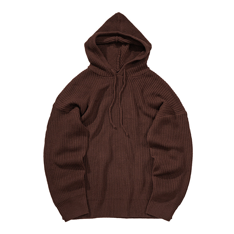 Solid Knitted Hoodie