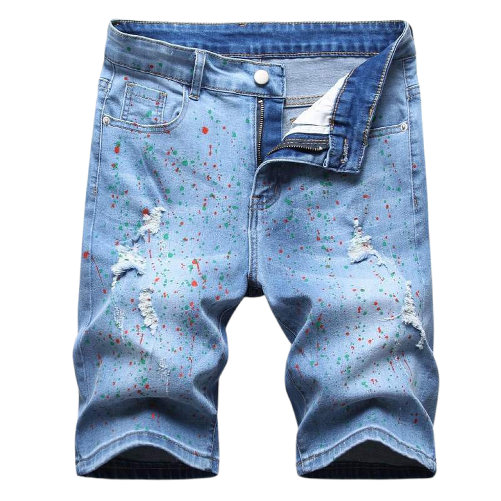 Paintspray Denim Shorts