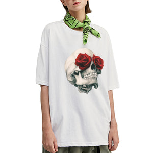 Rose Eyed Skull Oversized T-Shirt