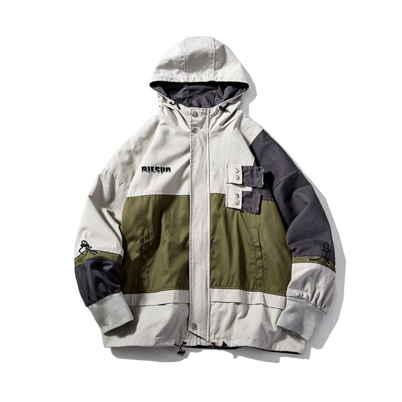 Color Block Hooded Jacket