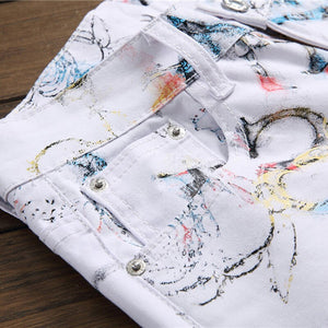 Letter Printed Jeans Shorts