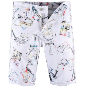 Letter Printed Jeans Shorts
