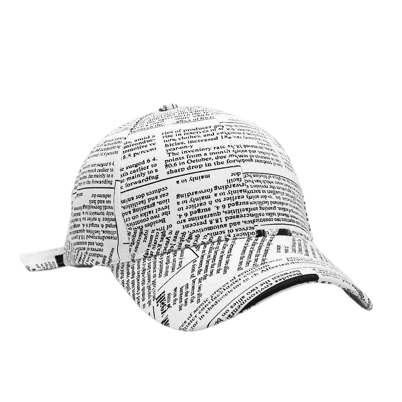 Newspaper Pattern Cap