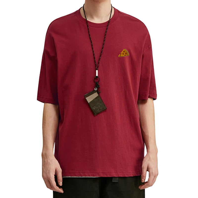 Pizza Embroidered Oversized T-Shirt