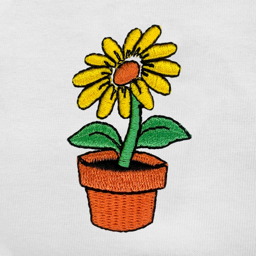 Flower Embroidered Oversized T-Shirt