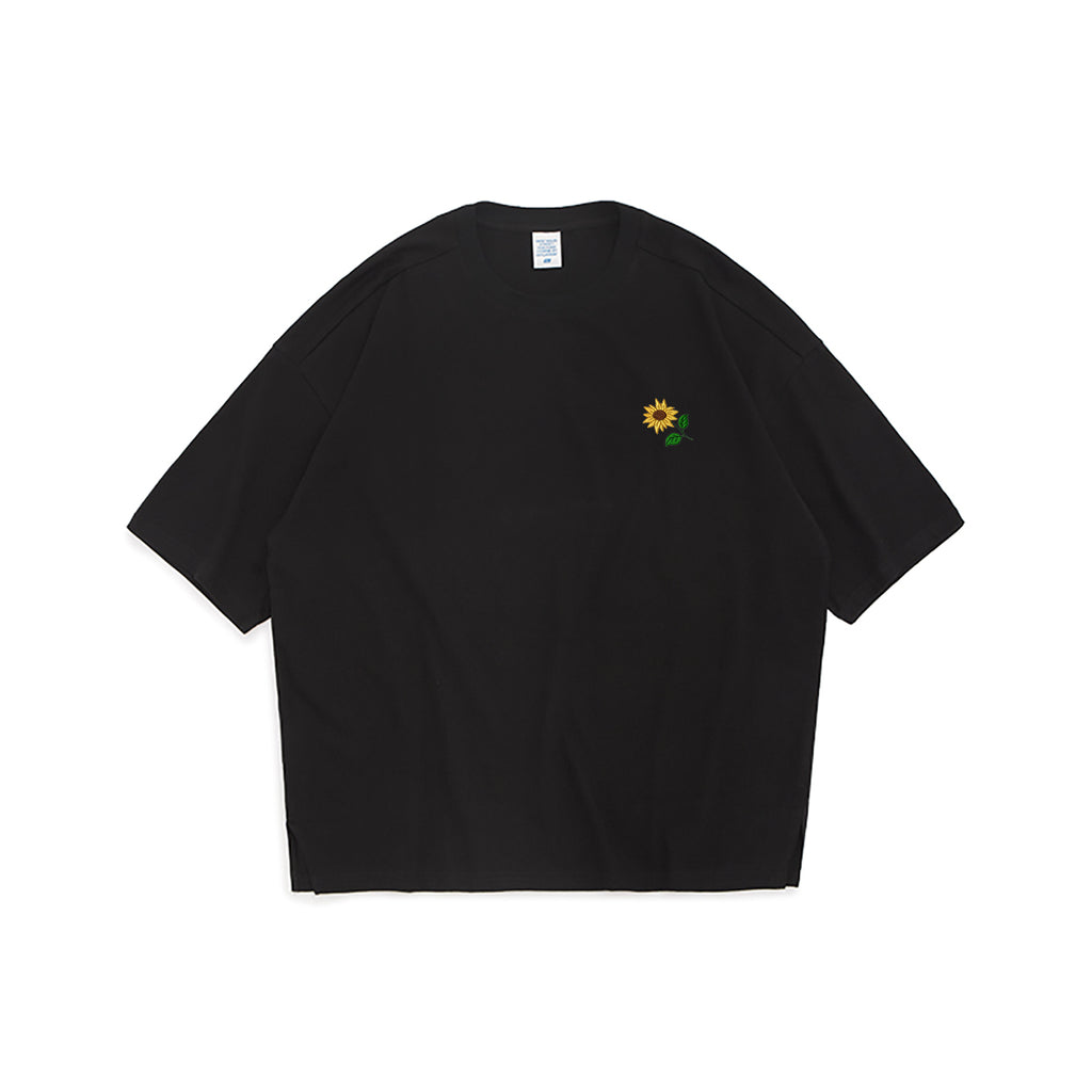 Sunflower Embroidered Oversized T-Shirt