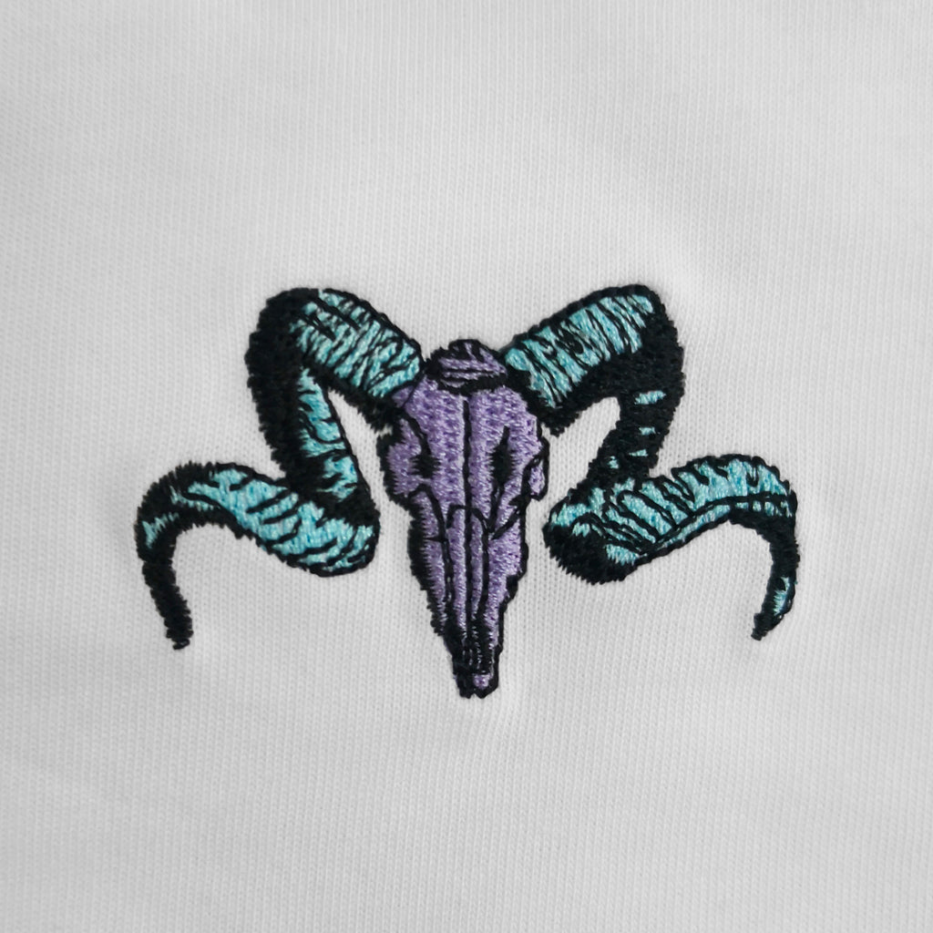 Animal Skull Embroidered Oversized T-Shirt