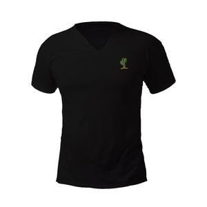 Cactus Embroidered V-Neck T-Shirt