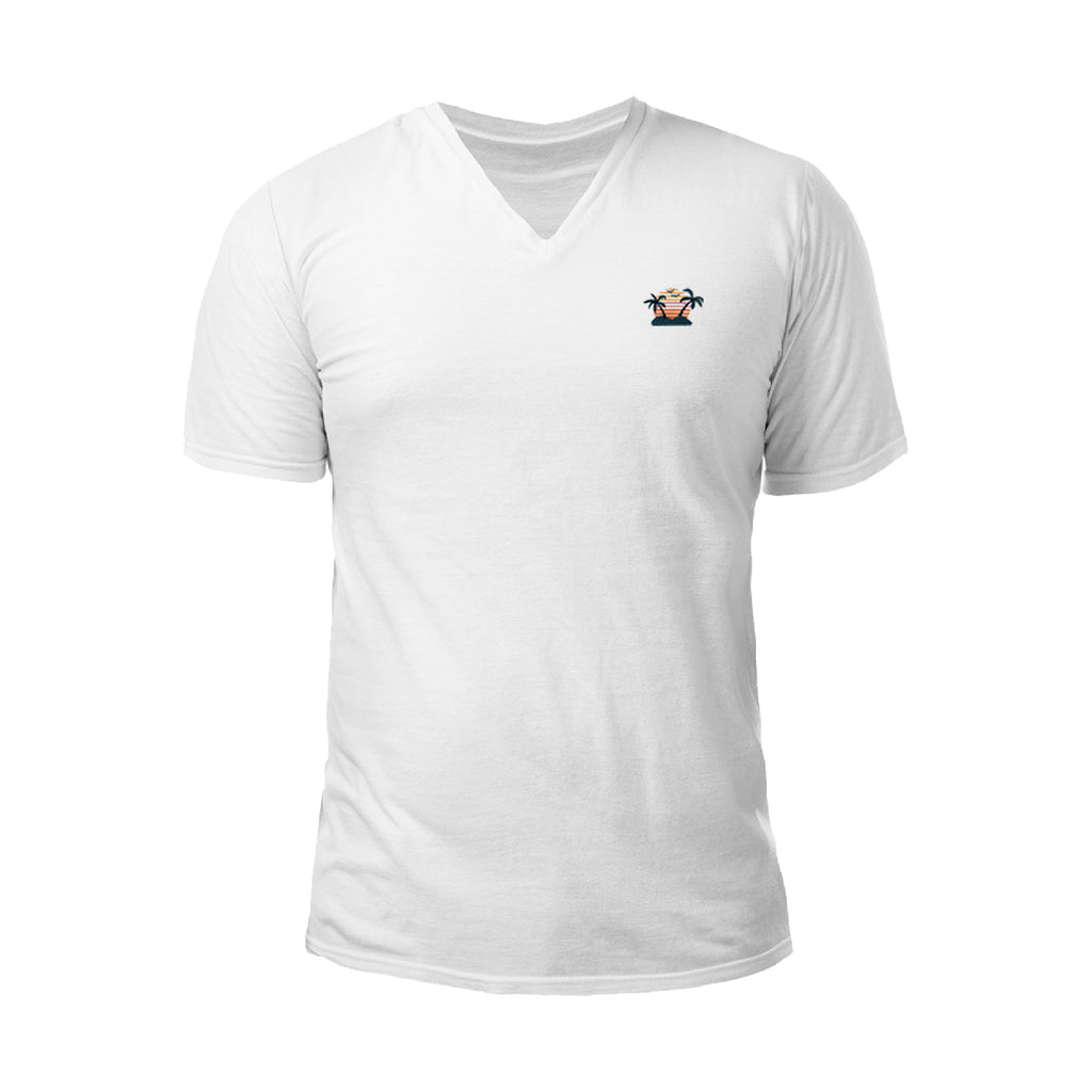 Island Embroidered V-Neck T-Shirt
