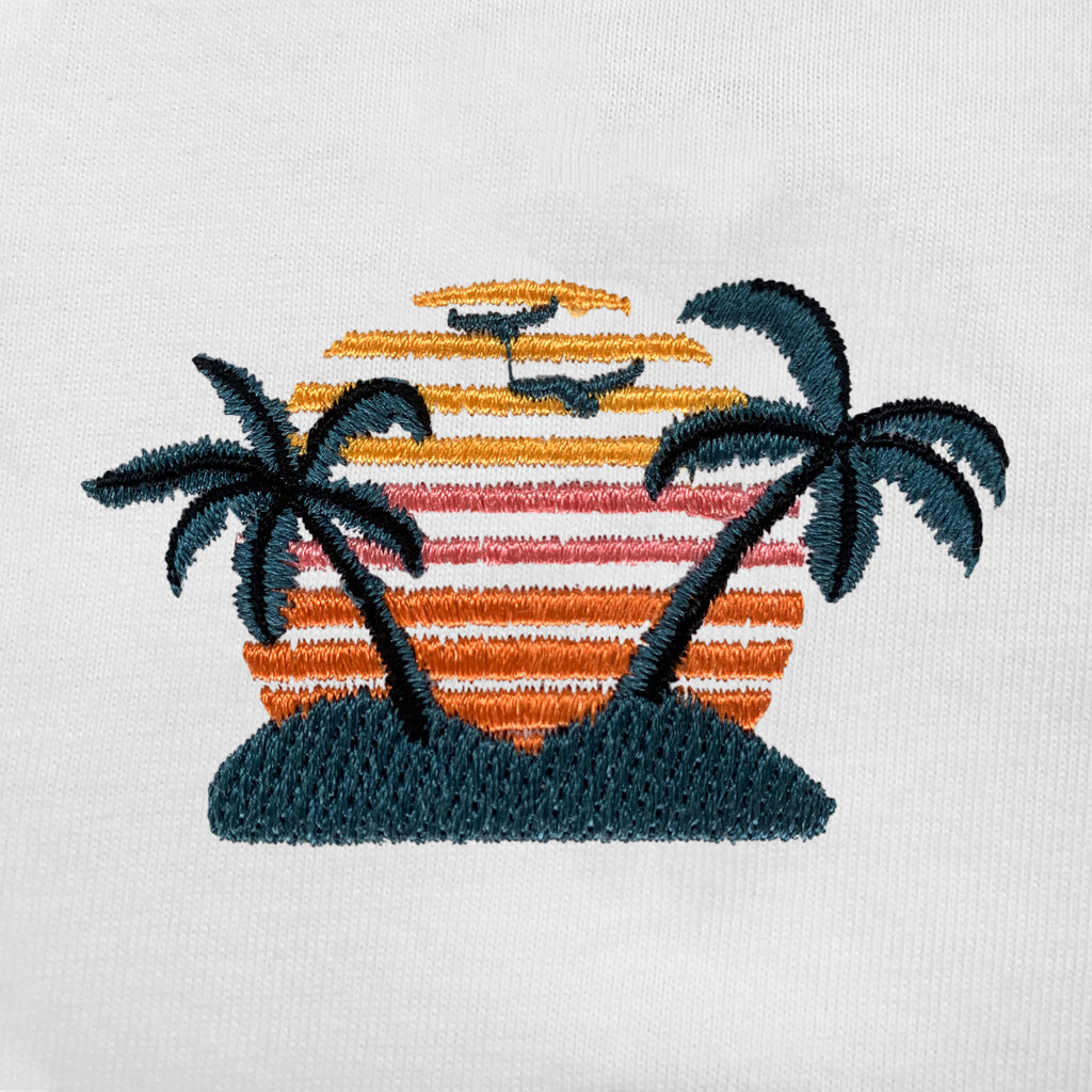 Island Embroidered V-Neck T-Shirt