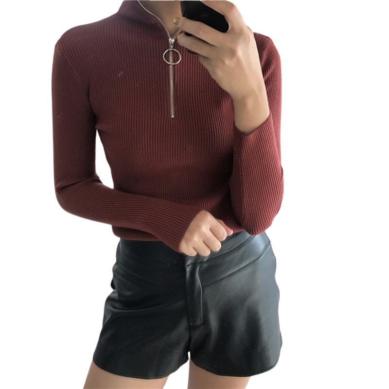 Zipper Long Sleeve Pullover