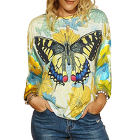 Butterfly Printed Long Sleeve Shirt