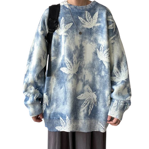 Baggy Leaf Patterned Sweater
