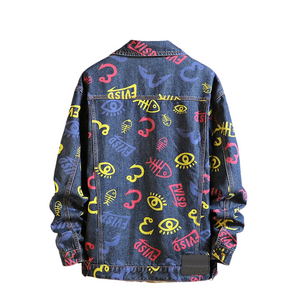 Fish Printed Denim Jacket