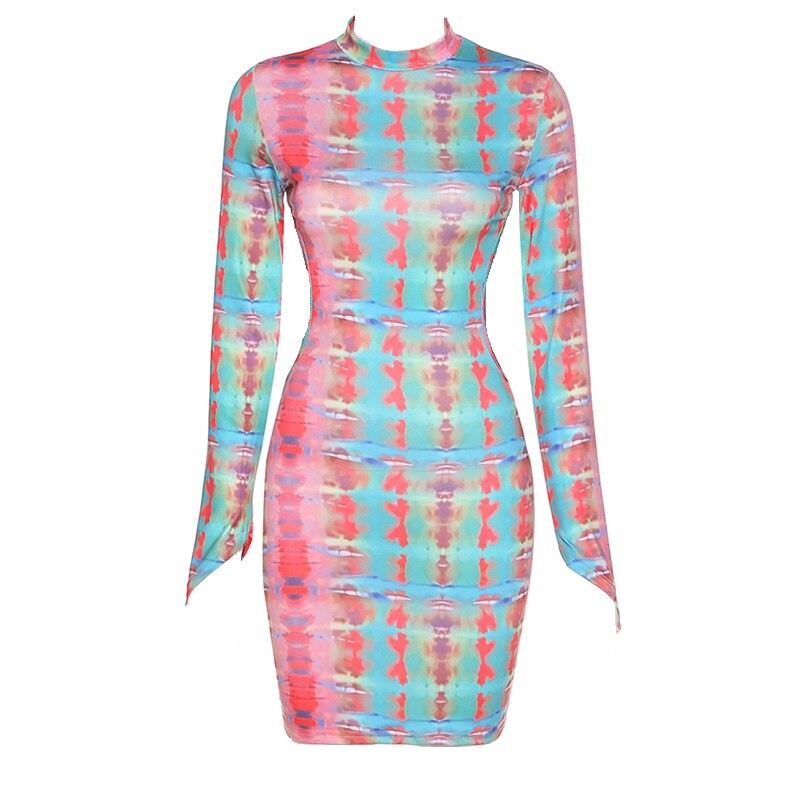 Colorful Long Sleeve Dress
