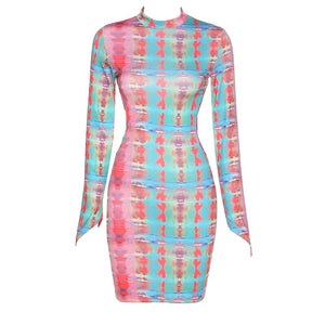 Colorful Long Sleeve Dress