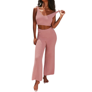 Fluffy Sleeveless Set