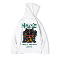 Lucky Cat Patterned Hoodie