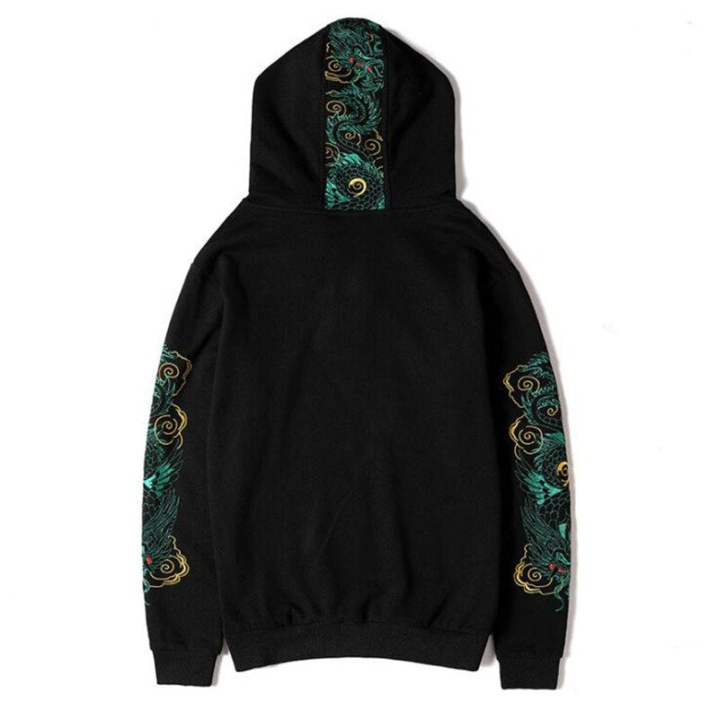 Chinese Dragon Embroidered Hoodie