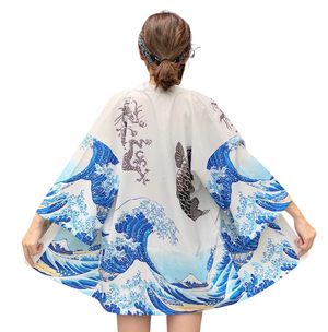 Waves Printed Kimono