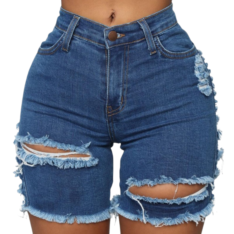 Ripped Hipster Denim Shorts