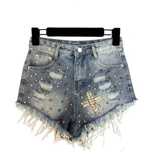 Punk Style Denim Shorts