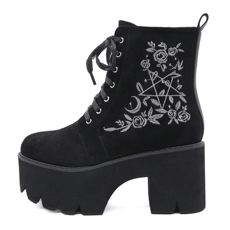 Gothic Style Chunky Boots