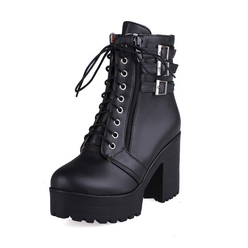 Streetwear Lace Up Ankle Boots