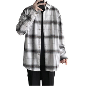 Long Sleeve Checkered Button Shirt