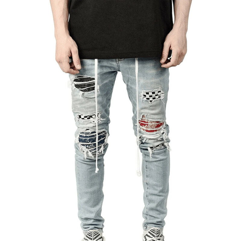 Patched Streetwear Jeans