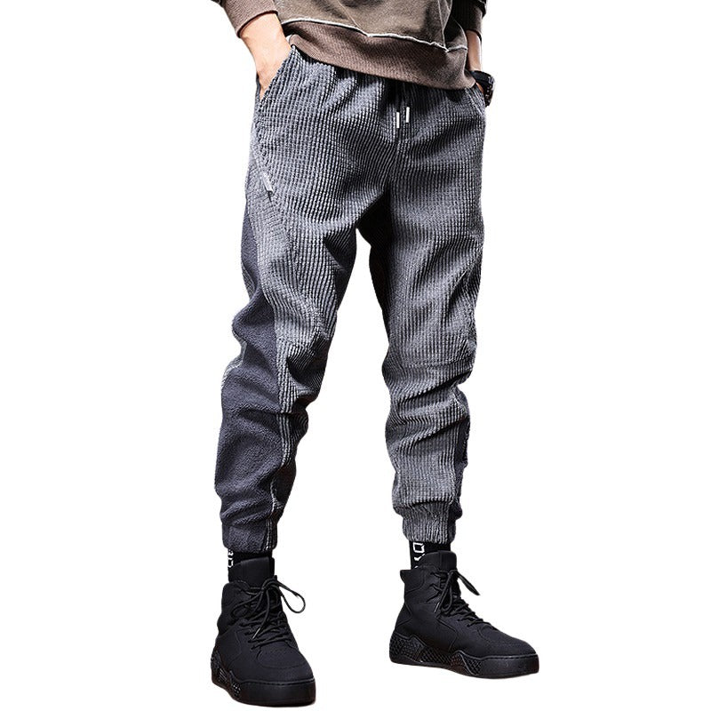 Side Pattern Corduroy Pants