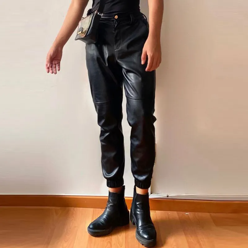 Skinny Fit Leather Pants