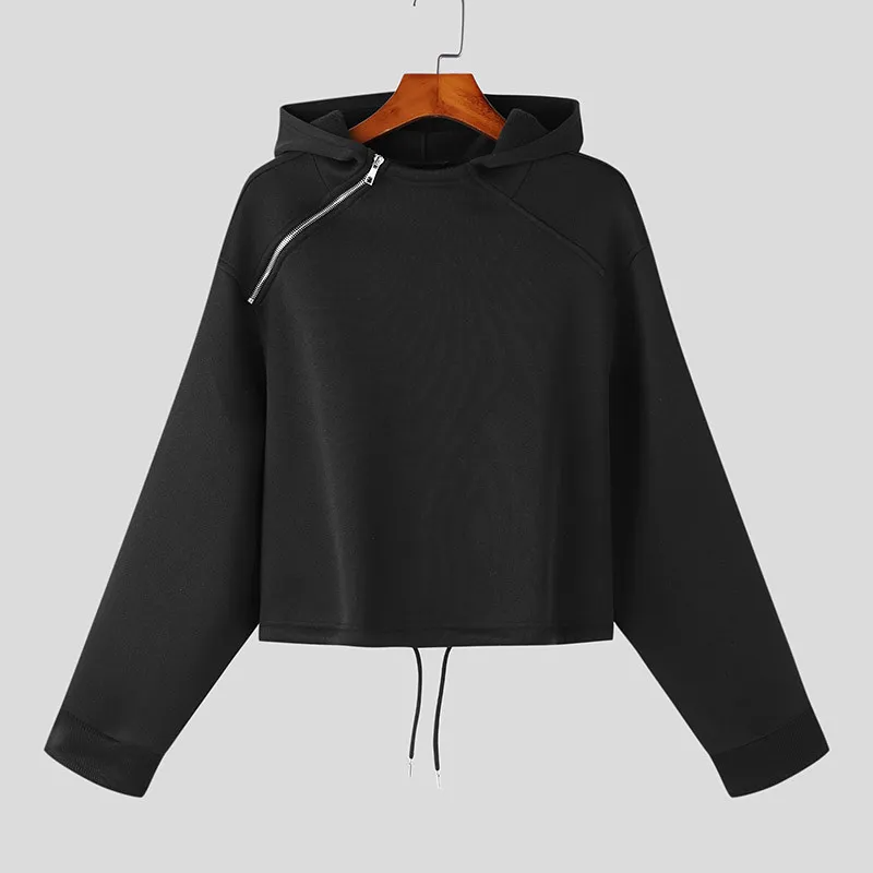 Cape drop shoulder crop hoodie online