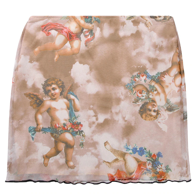 Angel Patterned Skirt