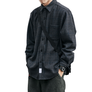 Thick Plaid Button-Down Shirt