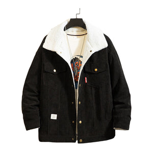 Warm Corduroy Button-Up Jacket