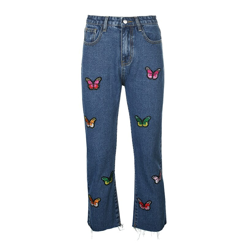 Butterfly Embroidered Jeans
