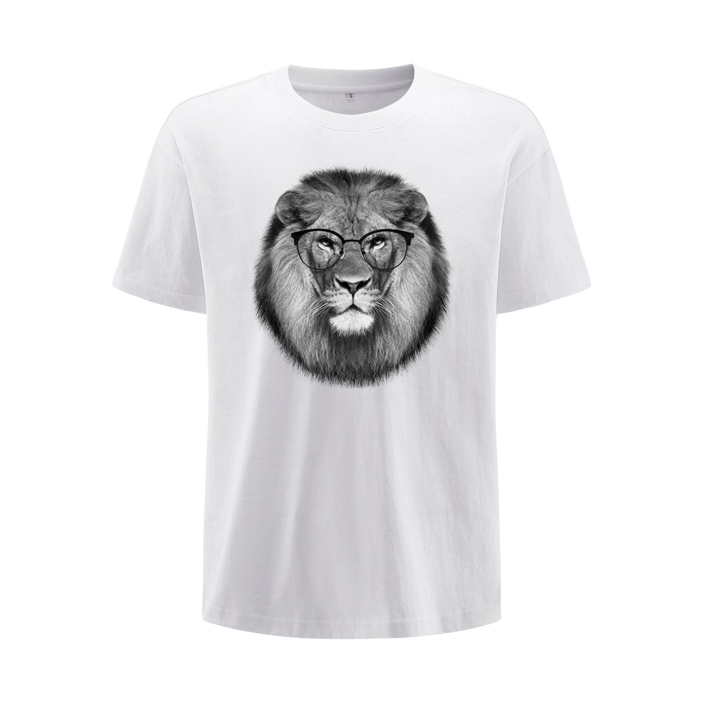 Round Glasses Lion Oversized T-shirt