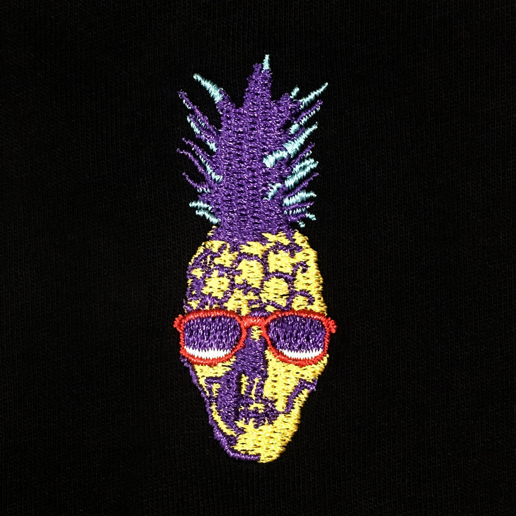 Pineapple Skull Embroidered T-Shirt